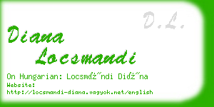 diana locsmandi business card